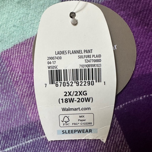 Purple, aqua, and white pajama pants NWT - Picture 3 of 4